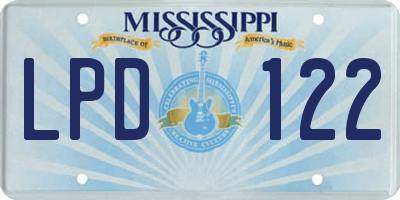MS license plate LPD122
