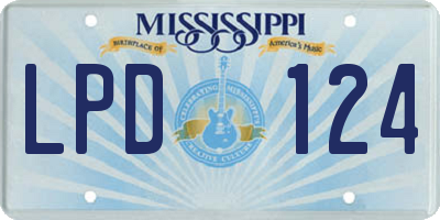 MS license plate LPD124