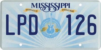 MS license plate LPD126