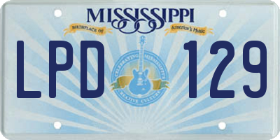 MS license plate LPD129