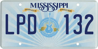 MS license plate LPD132