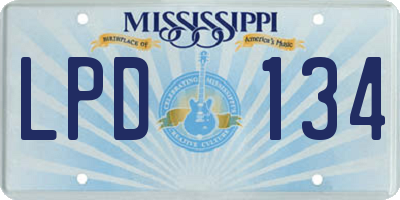 MS license plate LPD134