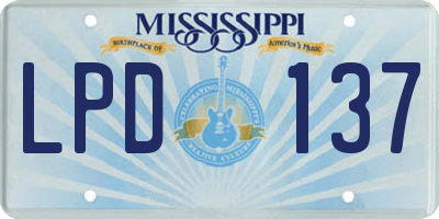 MS license plate LPD137