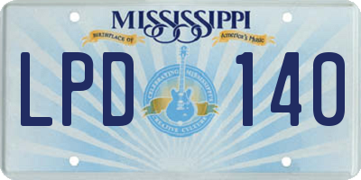 MS license plate LPD140