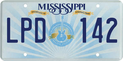 MS license plate LPD142