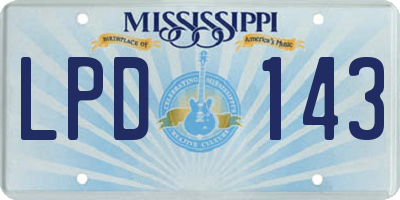 MS license plate LPD143
