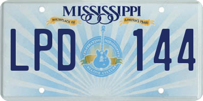 MS license plate LPD144