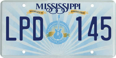 MS license plate LPD145