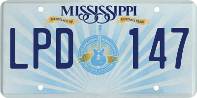 MS license plate LPD147