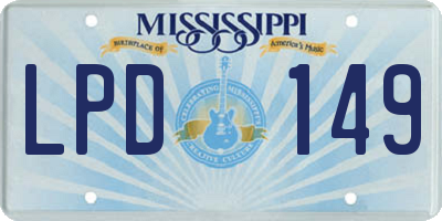 MS license plate LPD149