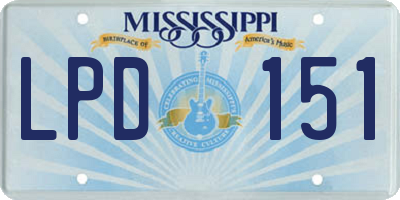 MS license plate LPD151