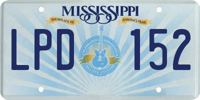 MS license plate LPD152