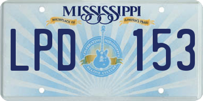 MS license plate LPD153