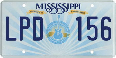 MS license plate LPD156