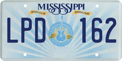 MS license plate LPD162