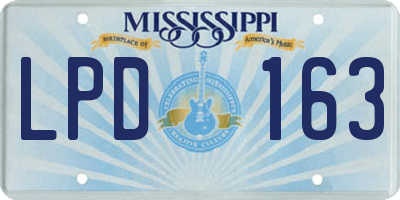 MS license plate LPD163