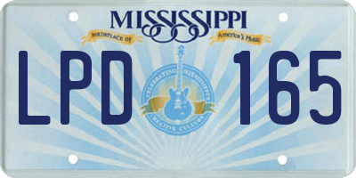 MS license plate LPD165
