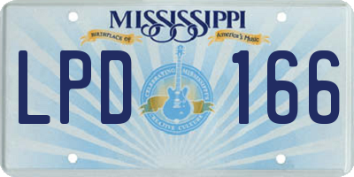 MS license plate LPD166
