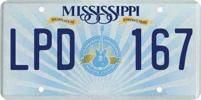 MS license plate LPD167