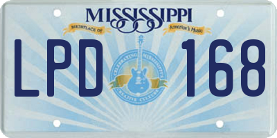 MS license plate LPD168