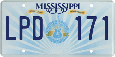 MS license plate LPD171