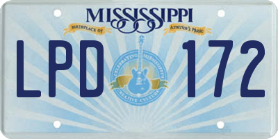 MS license plate LPD172