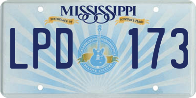 MS license plate LPD173