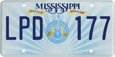 MS license plate LPD177