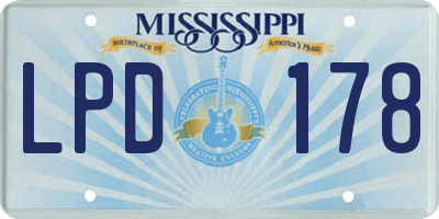 MS license plate LPD178