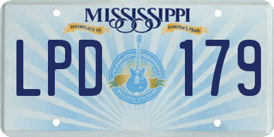 MS license plate LPD179