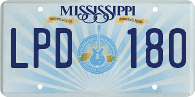 MS license plate LPD180