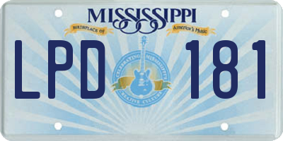 MS license plate LPD181