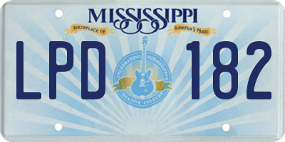 MS license plate LPD182