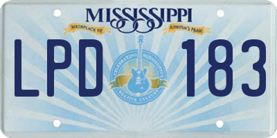 MS license plate LPD183