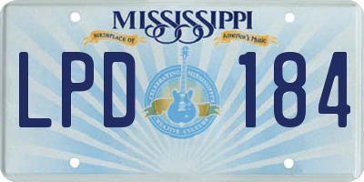 MS license plate LPD184