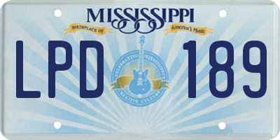 MS license plate LPD189
