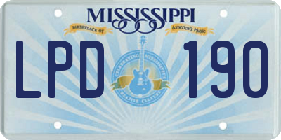 MS license plate LPD190