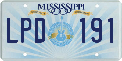 MS license plate LPD191