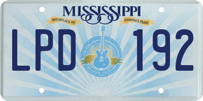 MS license plate LPD192