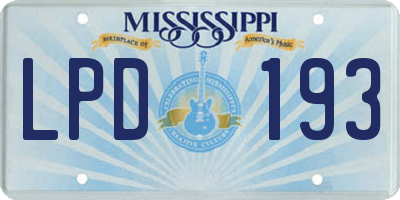 MS license plate LPD193