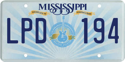 MS license plate LPD194