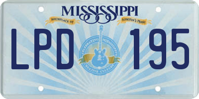 MS license plate LPD195