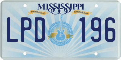 MS license plate LPD196