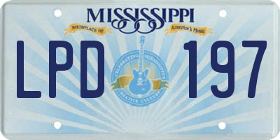 MS license plate LPD197