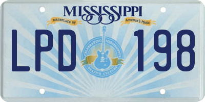 MS license plate LPD198