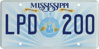 MS license plate LPD200