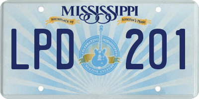 MS license plate LPD201