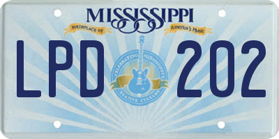 MS license plate LPD202