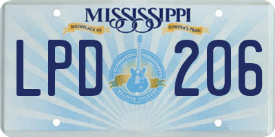 MS license plate LPD206