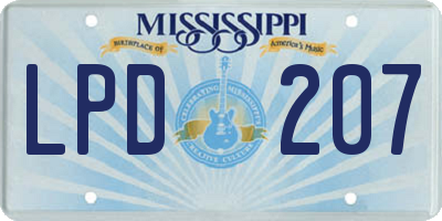MS license plate LPD207